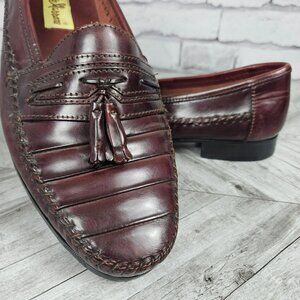 Vintage Donato Marrone Burgundy Leather Tassel Loafers Mens 8.5 M Formal Work